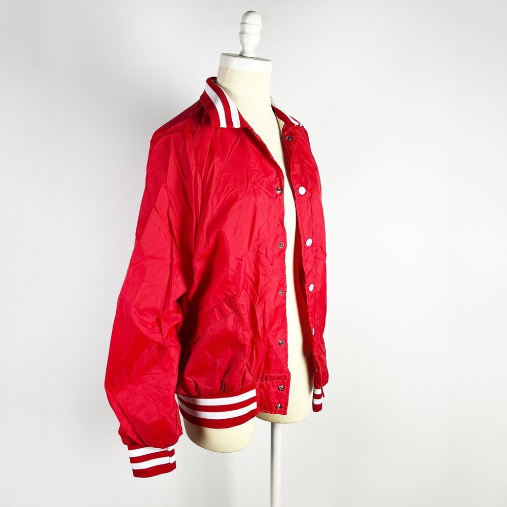 Vintage Red Nylon Vintage Aristo Jac by Hilton Wallace Red Bomber Jacket Large
